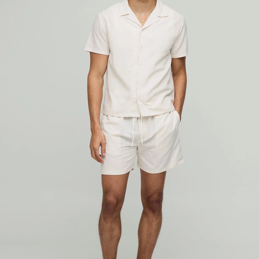 New black Short‎ Sleeve Shirt and Shorts Set